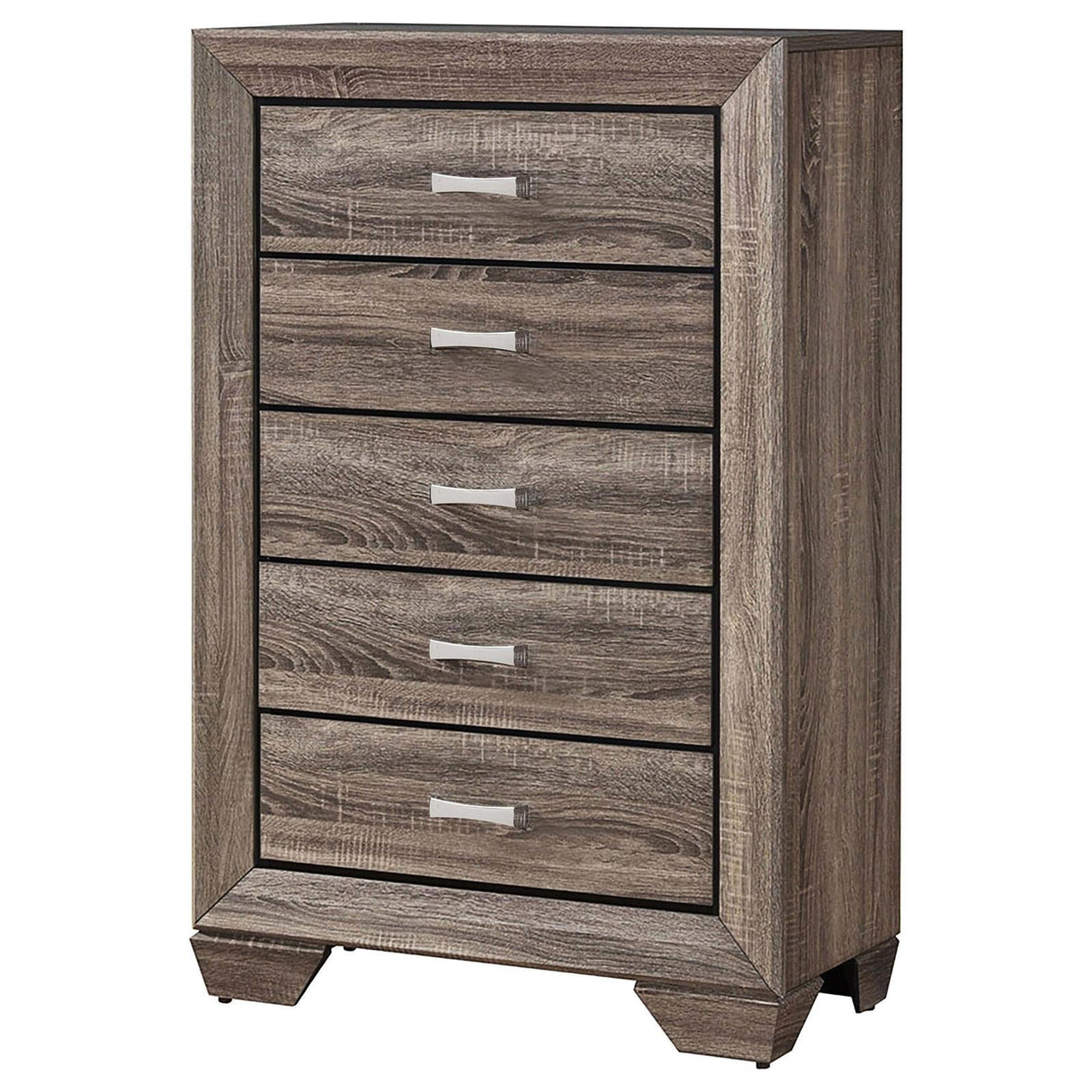 Kauffman Washed Taupe 5-Drawer Chest by Coaster at Eve Furniture
