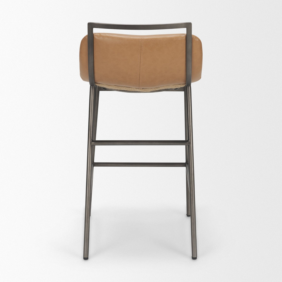 Kavalan Backless 33.5in Seat Counter Stool | Tan Leather w/ Gunmetal by Mercana at Eve Furniture