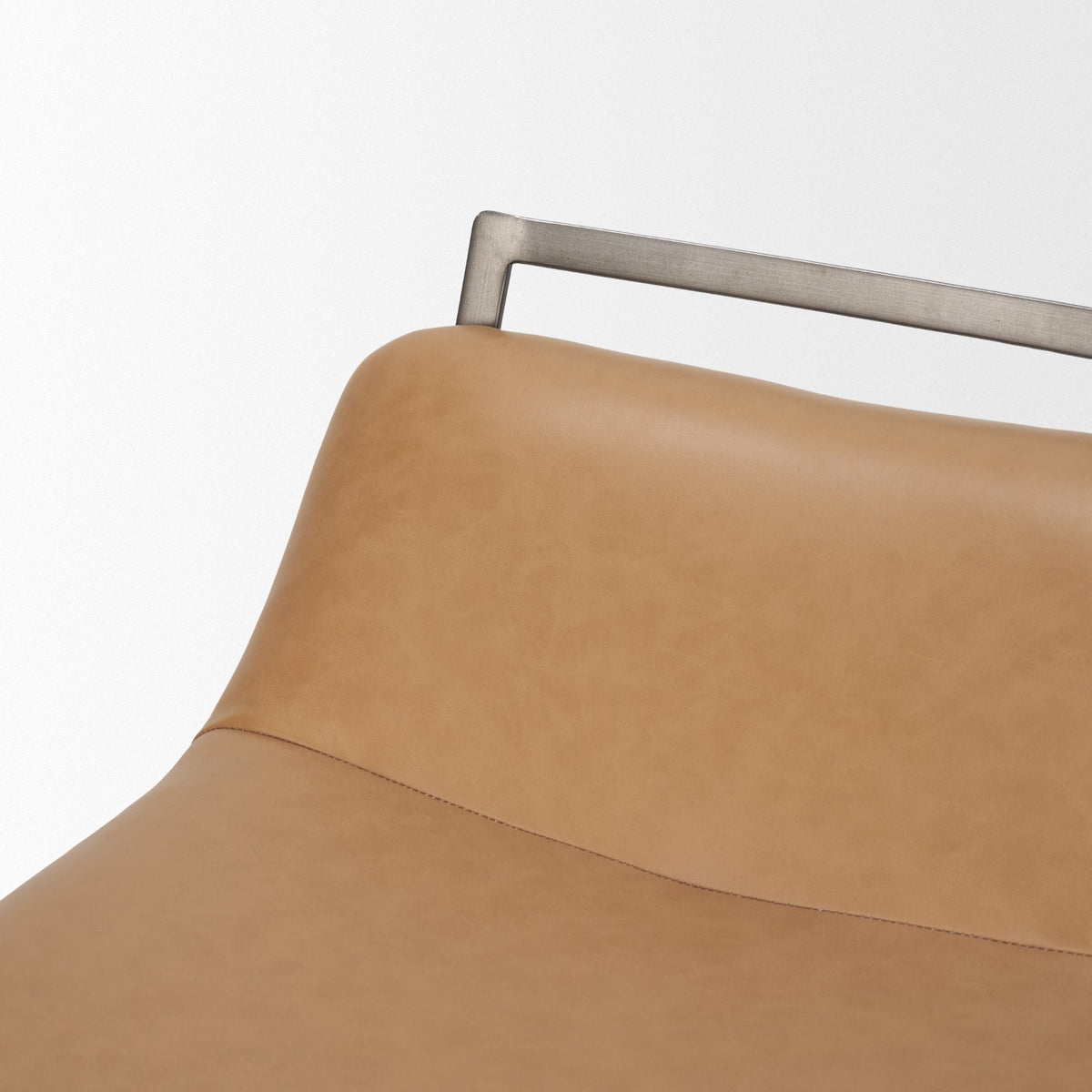 Kavalan Backless 33.5in Seat Counter Stool | Tan Leather w/ Gunmetal by Mercana at Eve Furniture