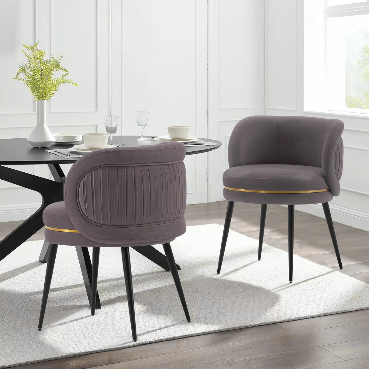 Kaya Dining Chair in Grey (set of 2) by Manhattan Comfort at Eve Furniture