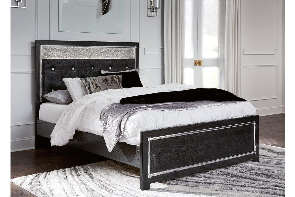 Kaydell Black Queen Upholstered Panel Bed by Ashley at Eve Furniture