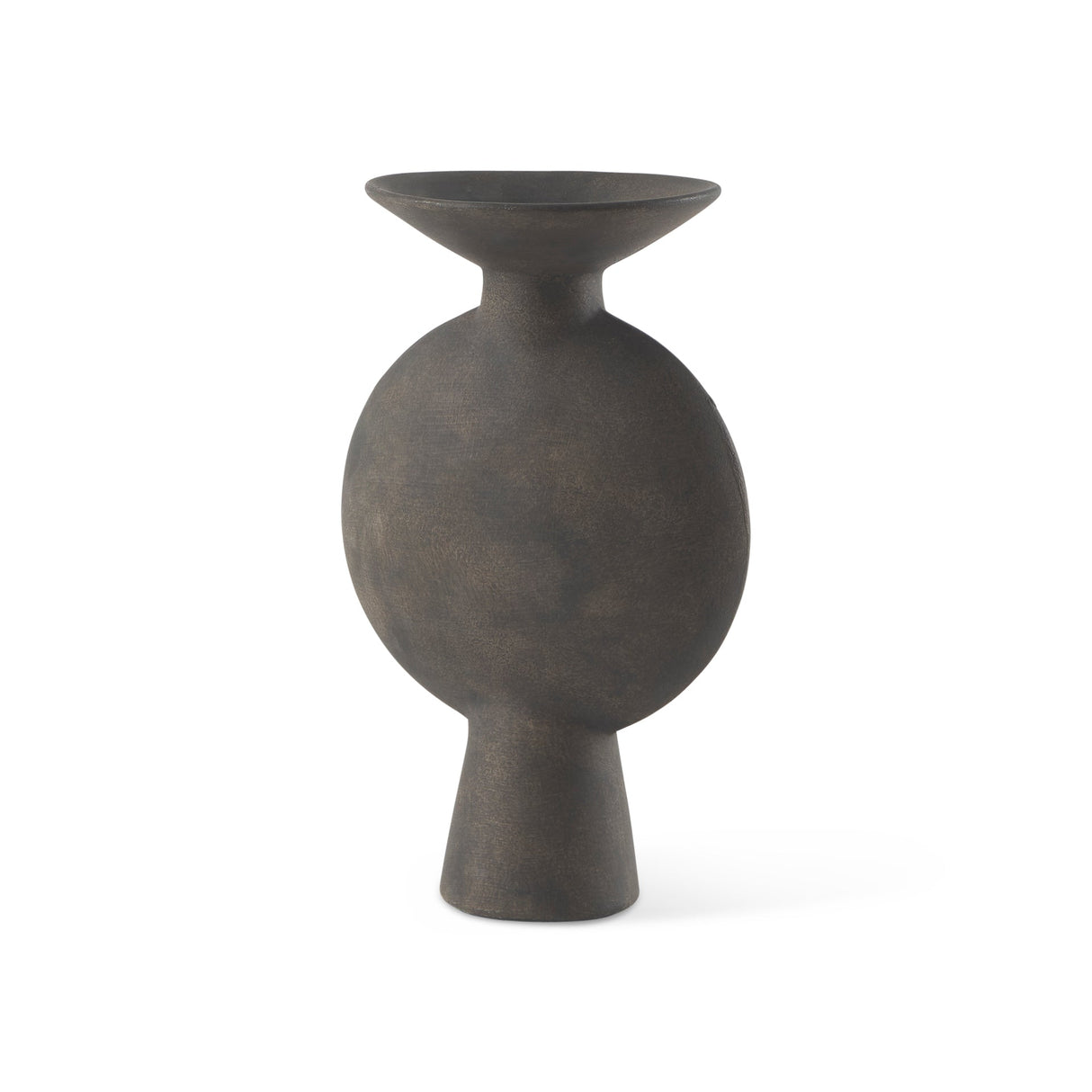 Kaz 6.7L x 5.5W x 11.2H Earthy Brown Ceramic Vase by Mercana at Eve Furniture