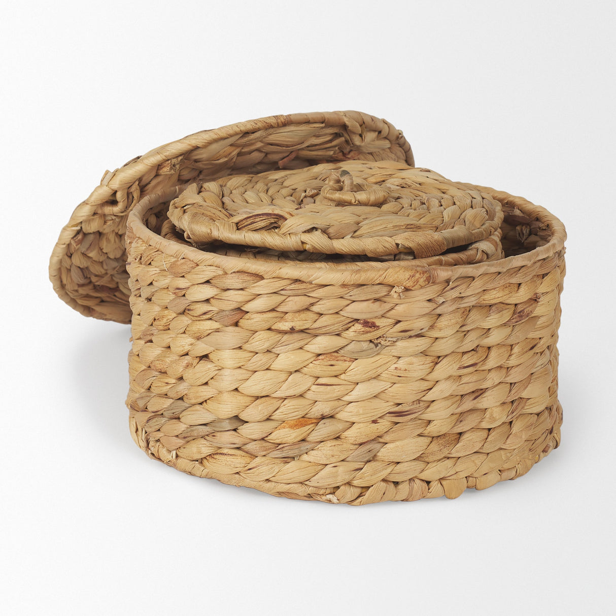 Kea Set of 3 Nesting Water Hyacinth Boxes with Lids by Mercana at Eve Furniture