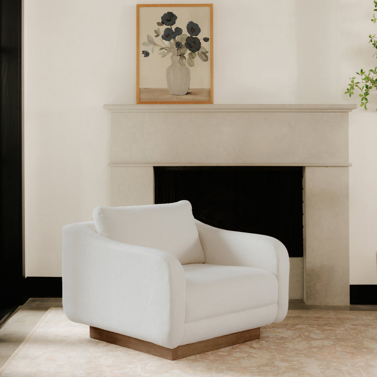 Keane Cream Lounge Chair by Moe's Home at Eve Furniture