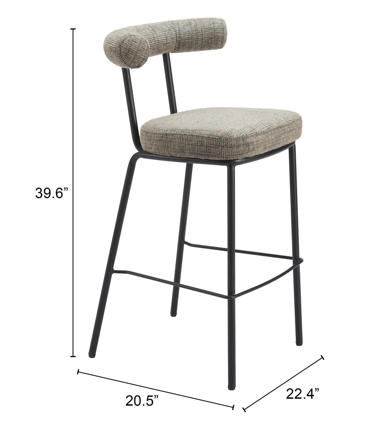 Kede Green Tweed Barstool by Zuomod at Eve Furniture