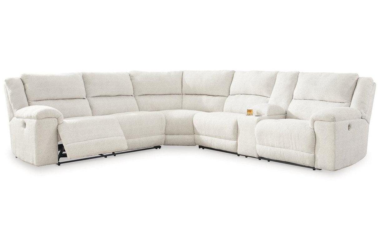 Keensburg Linen 3-Piece Power Reclining LAF Sectional by Ashley at Eve Furniture