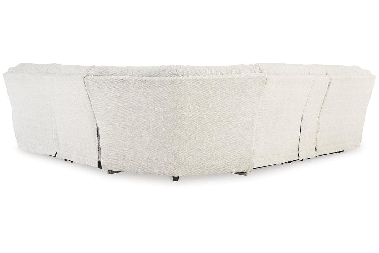 Keensburg Linen 3-Piece Power Reclining RAF Sectional by Ashley at Eve Furniture