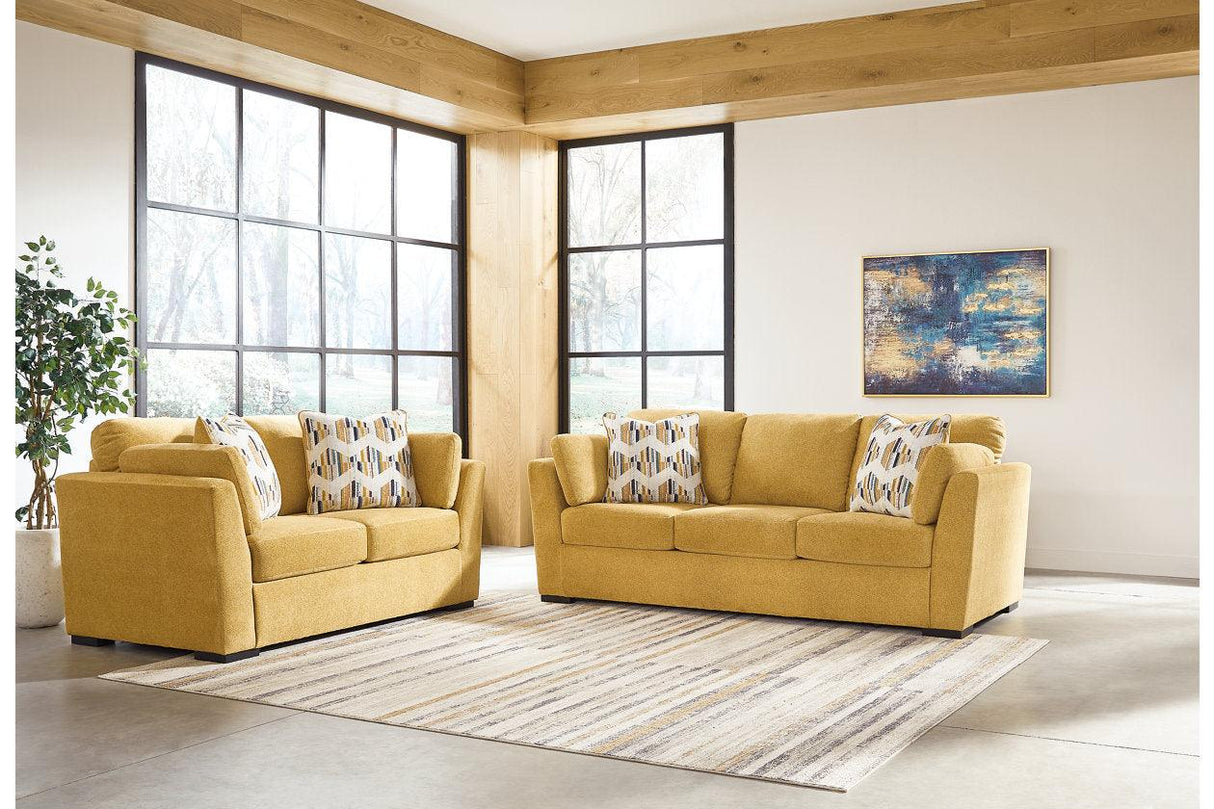 Keerwick Sunflower Sofa & Loveseat by Ashley at Eve Furniture