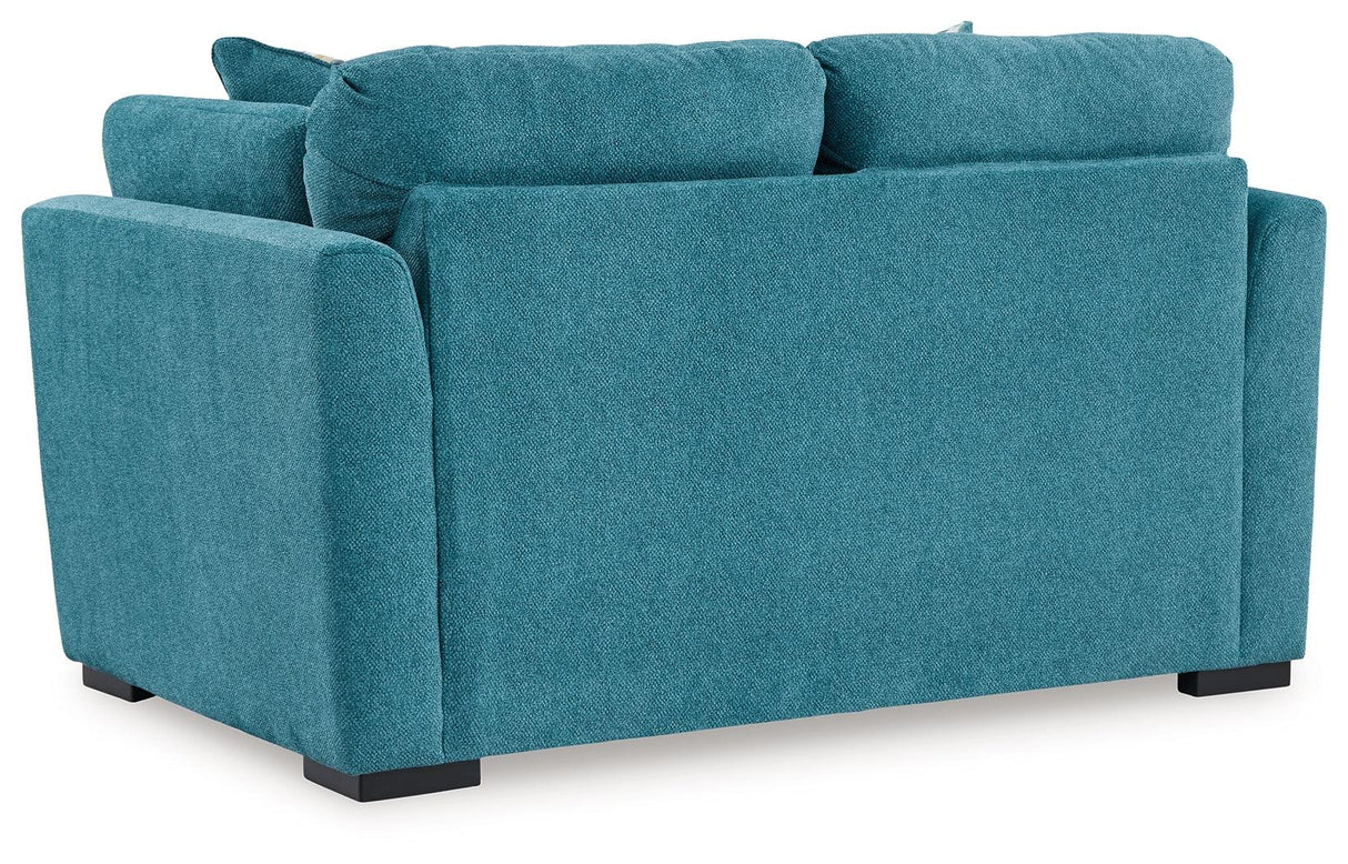 Keerwick Teal Loveseat by Ashley at Eve Furniture