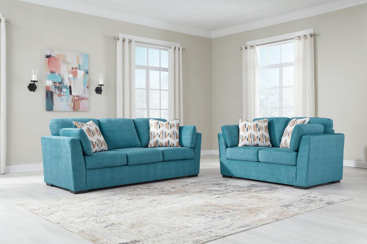 Keerwick Teal Sofa & Loveseat by Ashley at Eve Furniture