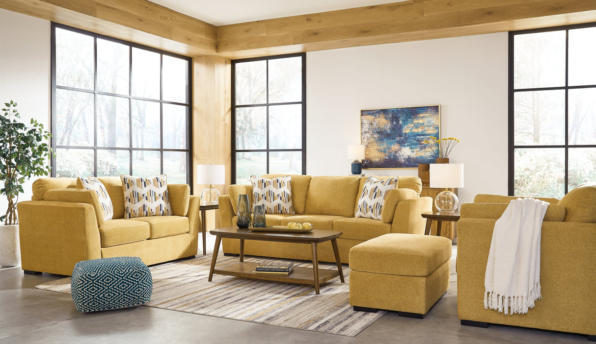 Keerwick Sunflower Sofa, Loveseat, Oversized Chair and Ottoman by Ashley at Eve Furniture