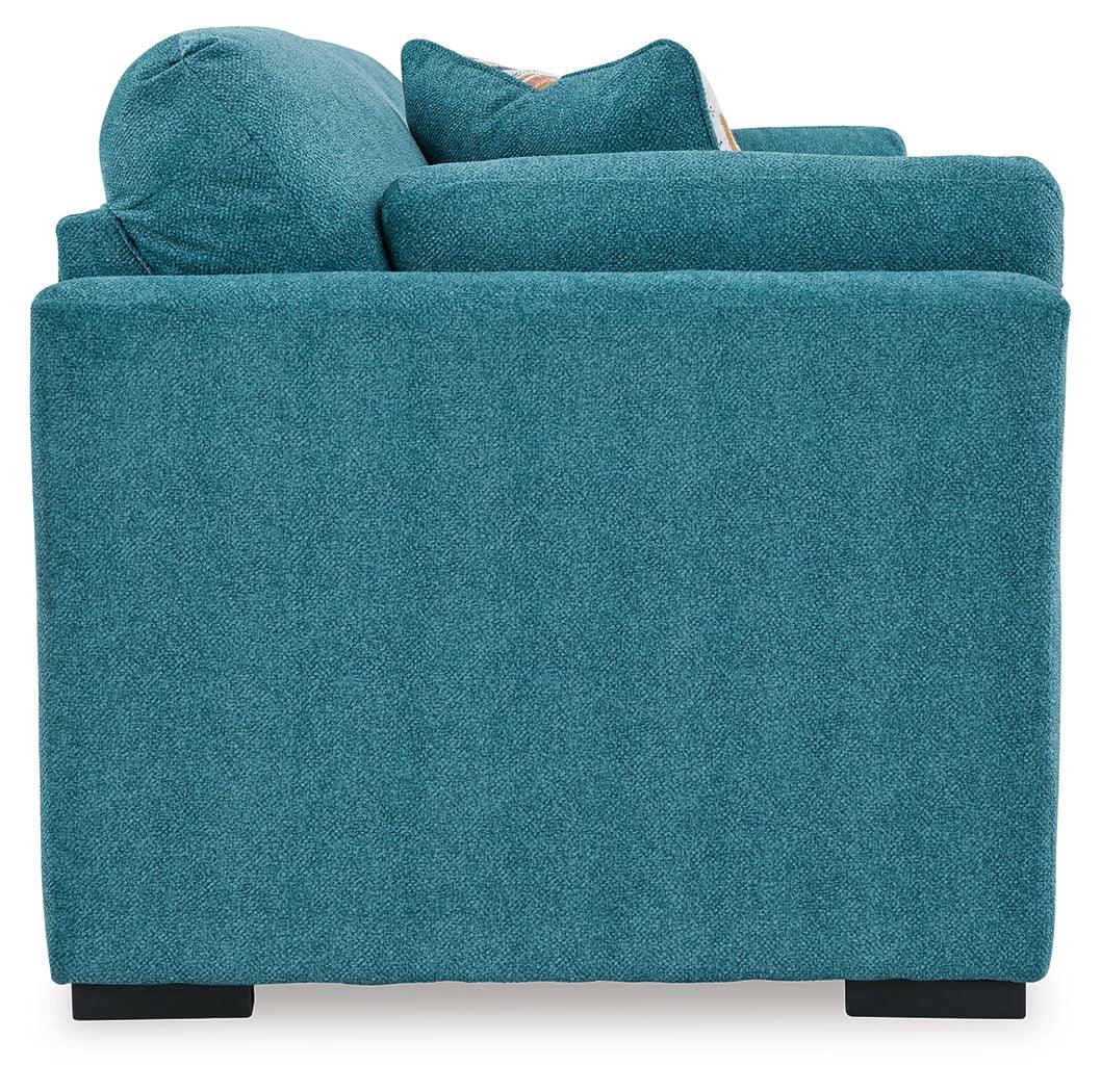 Keerwick Teal Queen Sofa Sleeper by Ashley at Eve Furniture