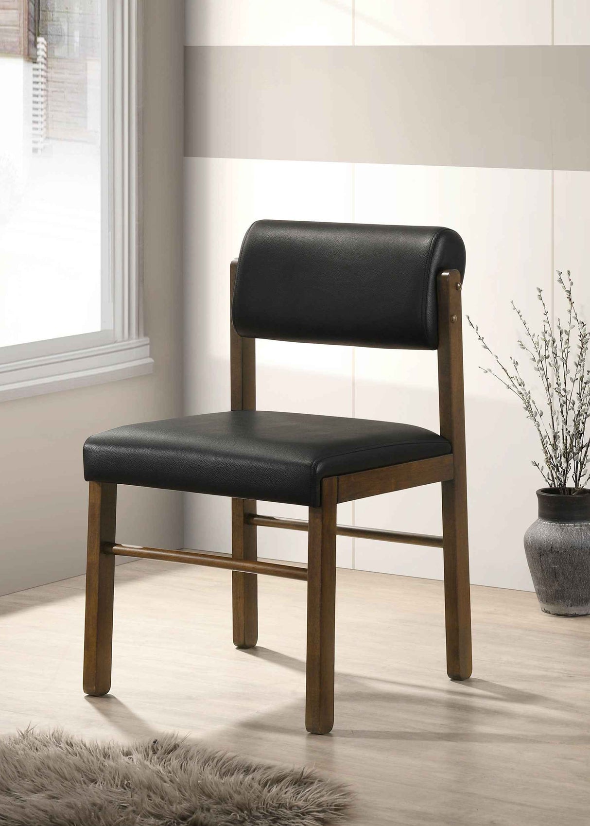 Kehoe Walnut/Black Upholstered Dining Side Chair (Set of 2) by Coaster at Eve Furniture