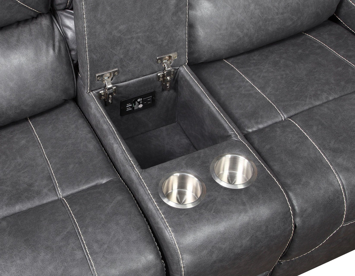 Keily Manual Glider Reclining Loveseat, Grey by Steve Silver at Eve Furniture