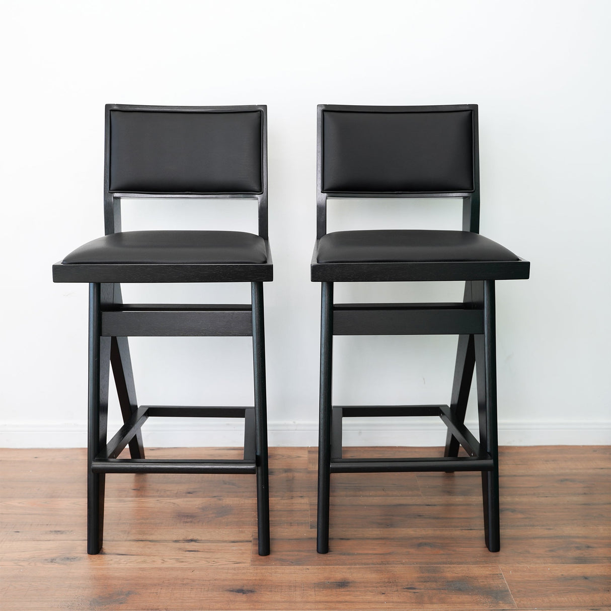 Keira Black PU Bar Stool (Set of 2) by Ashcroft Imports at Eve Furniture