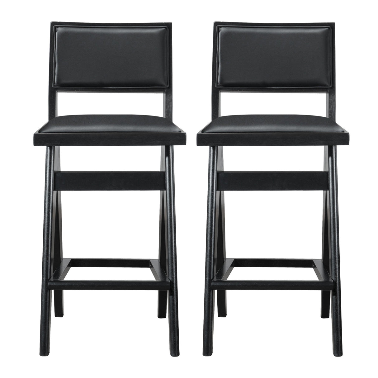 Keira Black PU Bar Stool (Set of 2) by Ashcroft Imports at Eve Furniture