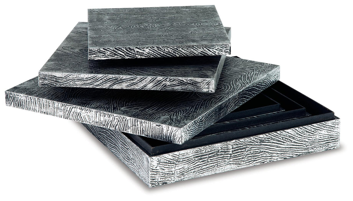 Keldy Antique Pewter Finish Box by Ashley at Eve Furniture