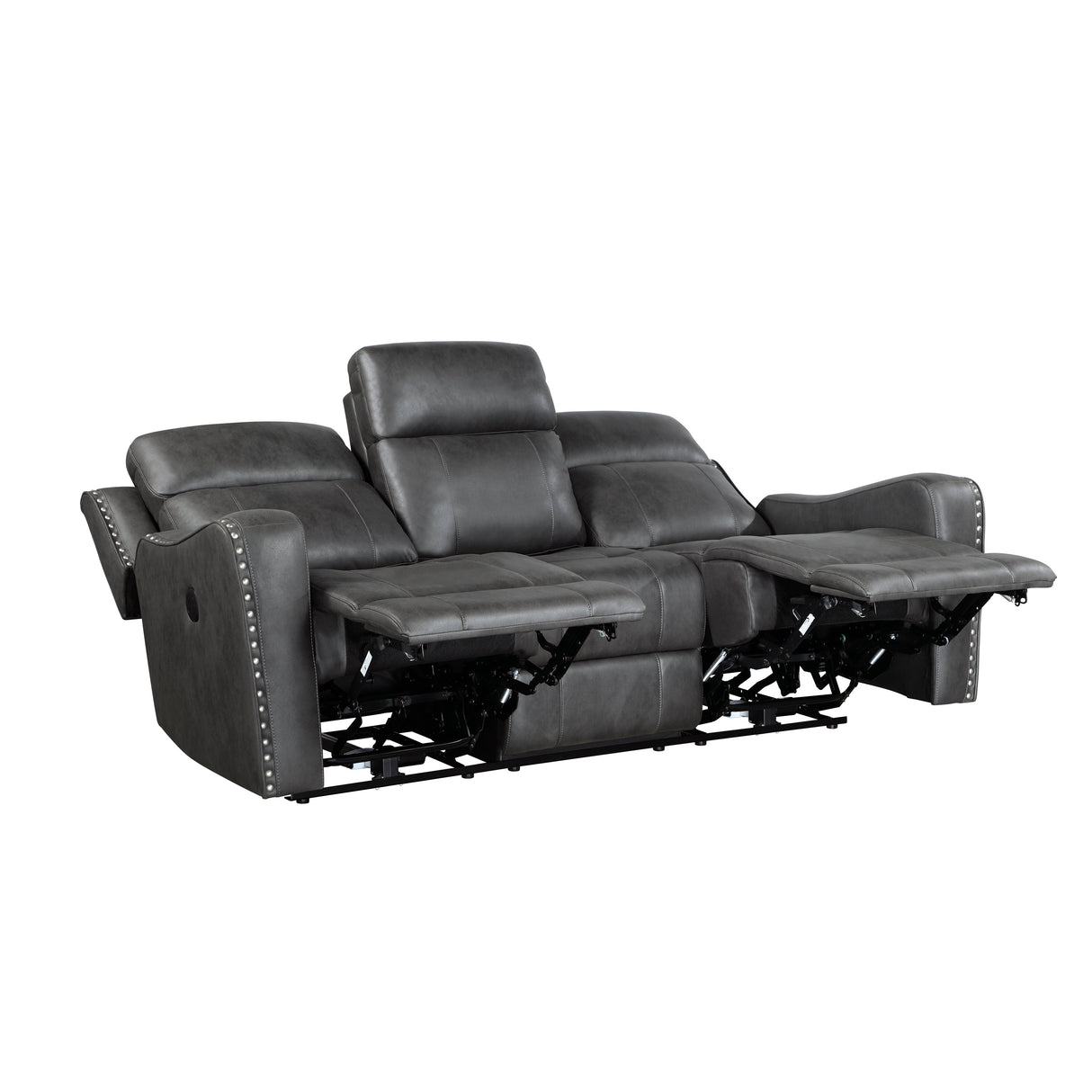 Kellen Smoky Gray Power Double Reclining Living Room Set by Homelegance at Eve Furniture