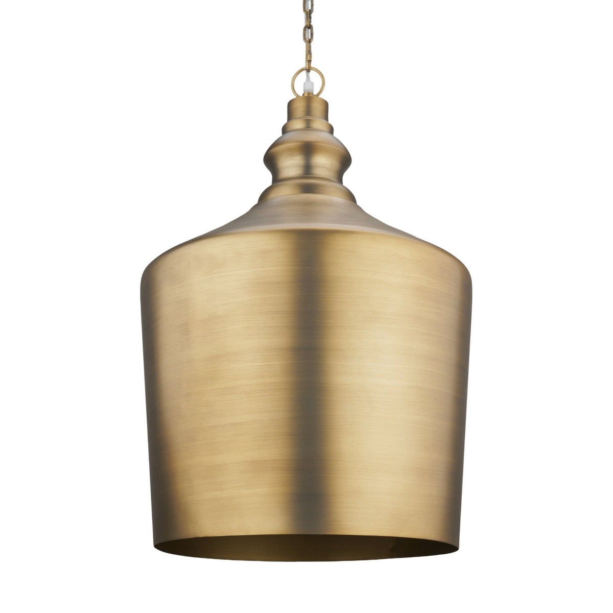 Keller Tall Antiqued Brass Metal 1-Light Pendant by Mercana at Eve Furniture