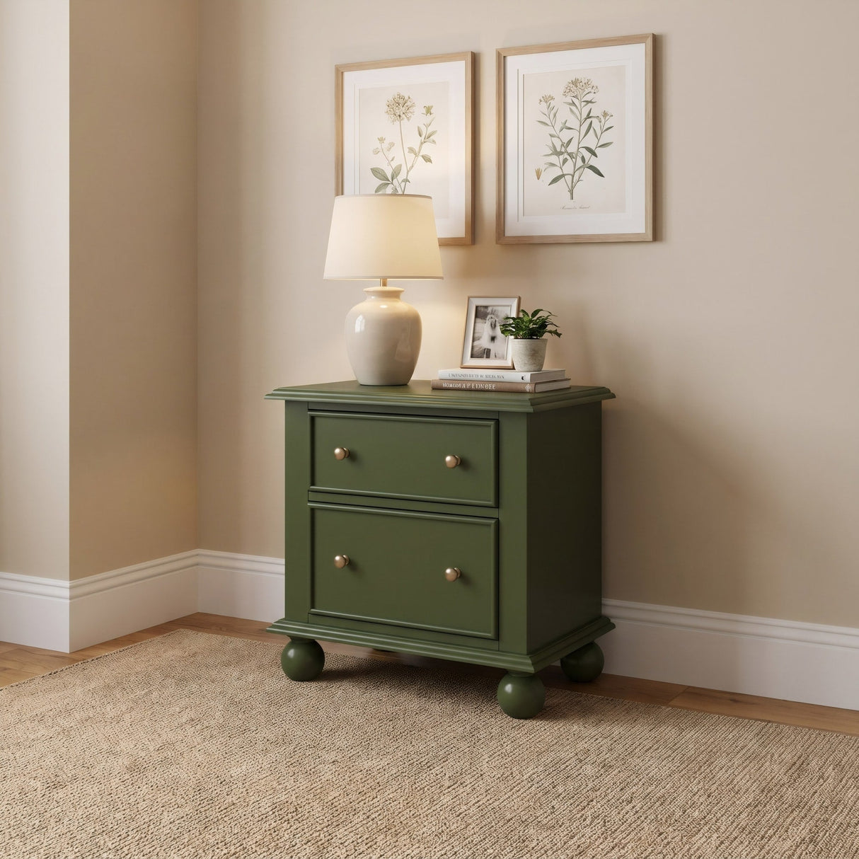 Kellie Juniper 2-Drawer Nightstand