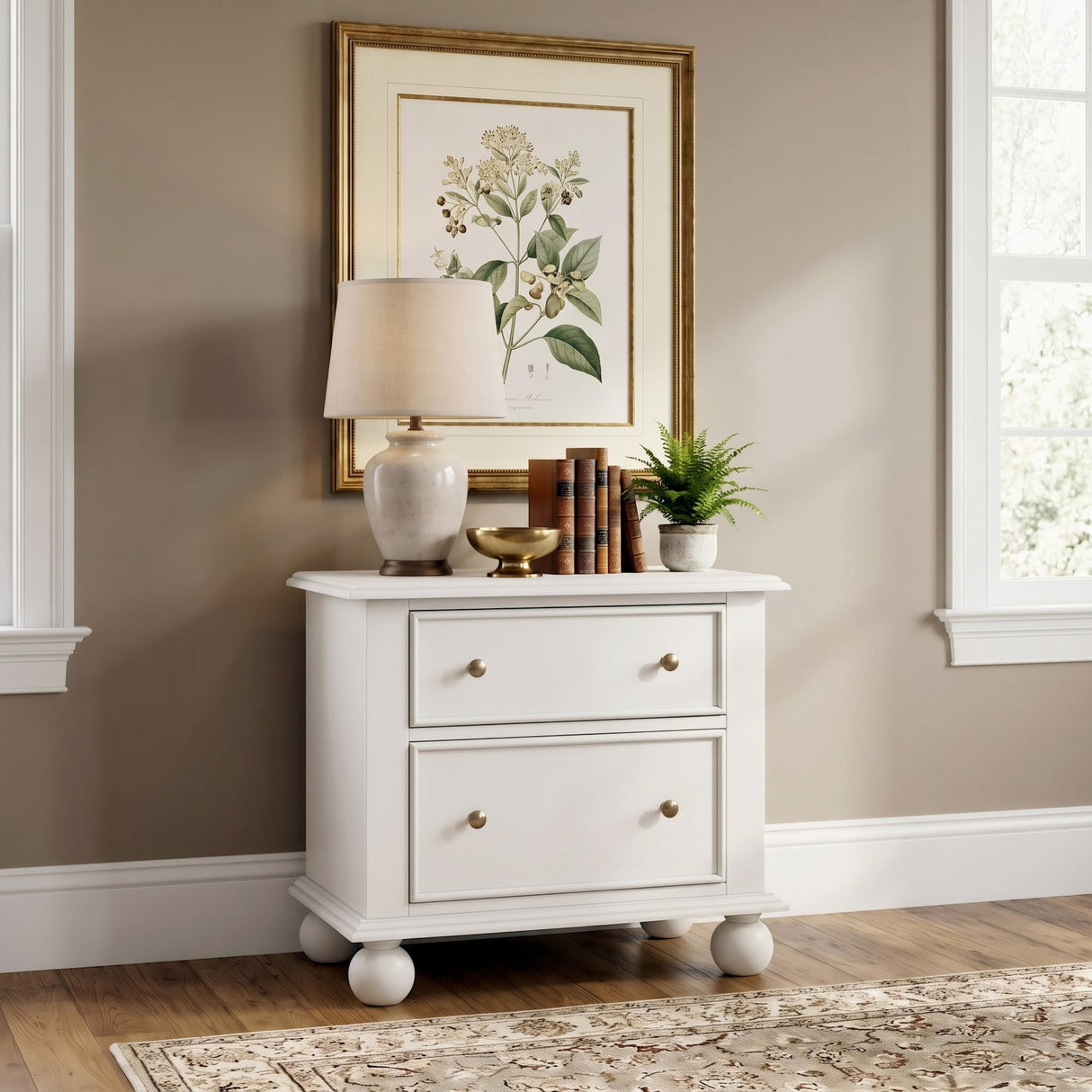 Kellie Milkstone 2-Drawer Nightstand