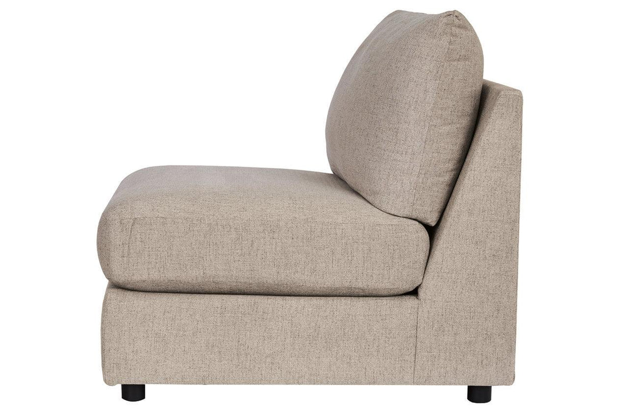 Kellway Bisque Armless Chair by Ashley at Eve Furniture