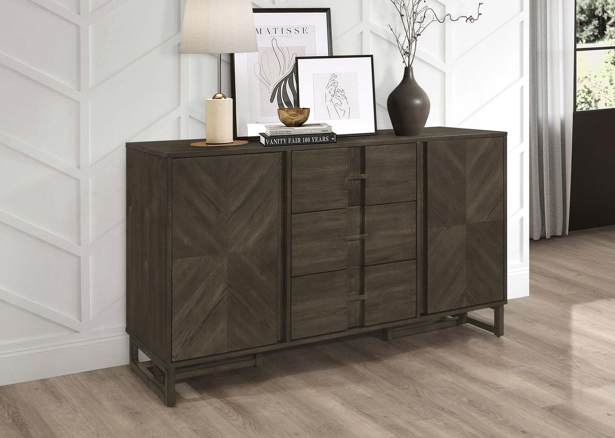 Kelly Dark Grey 3-drawer Storage Dining Sideboard Server by Coaster at Eve Furniture