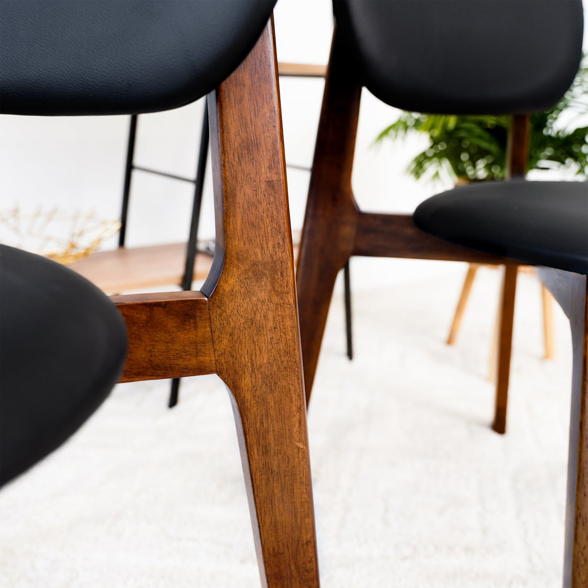 Kelsey Black Leather Dining Chair (Set Of 2) by Ashcroft Furniture at Eve Furniture