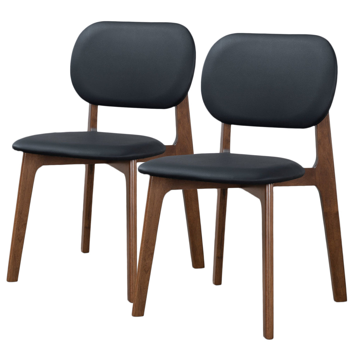 Kelsey Black Leather Dining Chair (Set Of 2) by Ashcroft Furniture at Eve Furniture