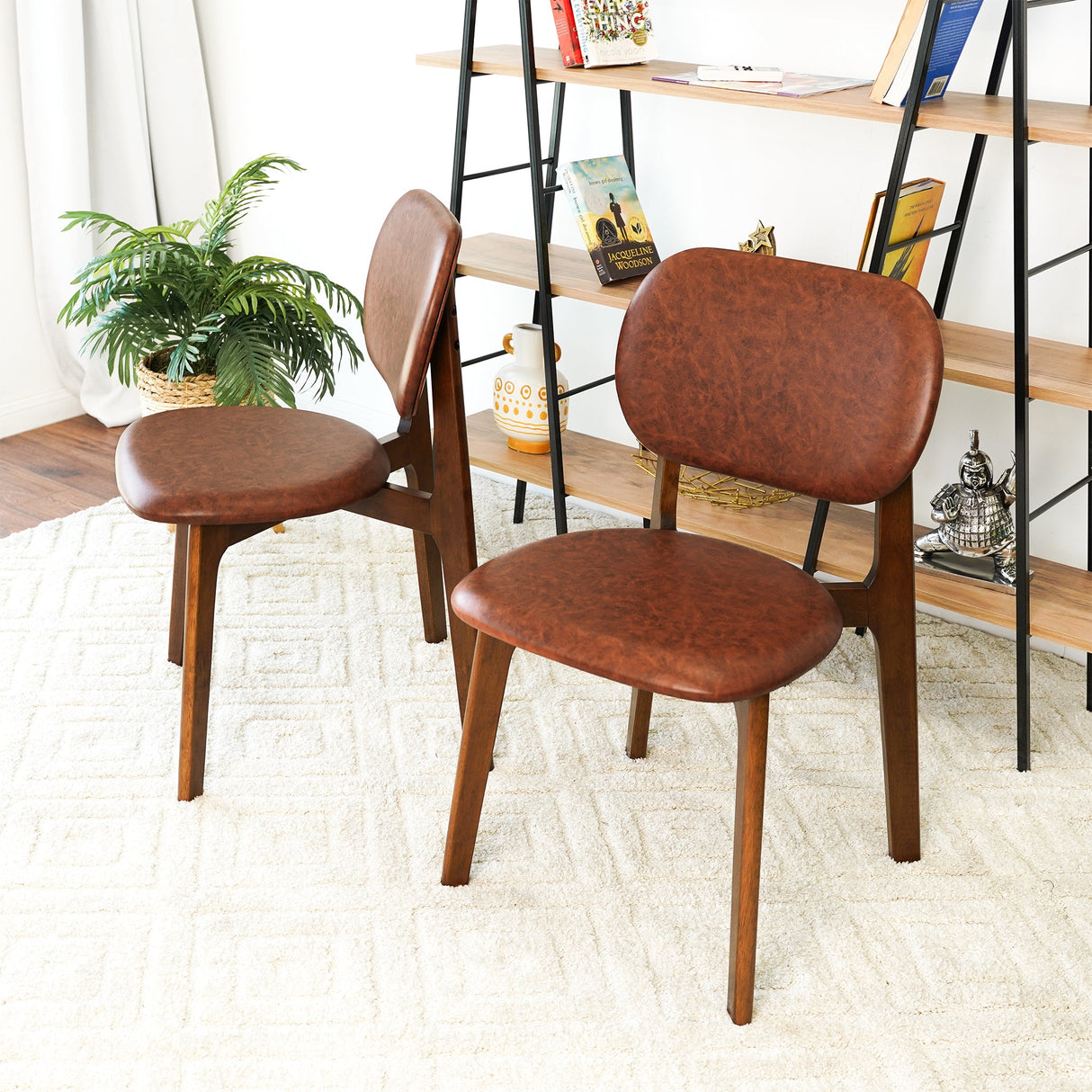 Kelsey Brown Leather Dining Chair (Set Of 2) by Ashcroft Imports at Eve Furniture