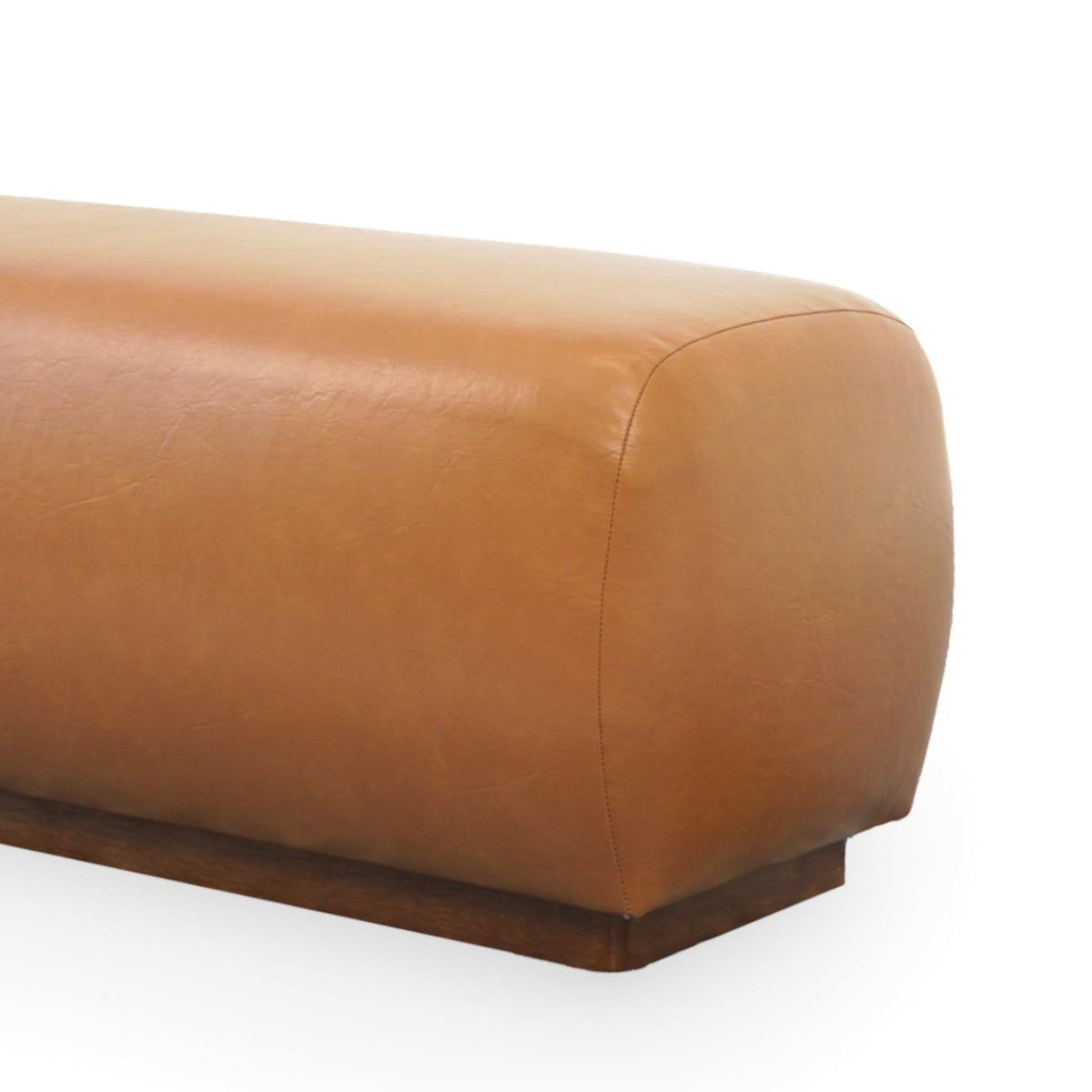 Kelvin Tan Vegan Leather Bench by Ashcroft Furniture at Eve Furniture