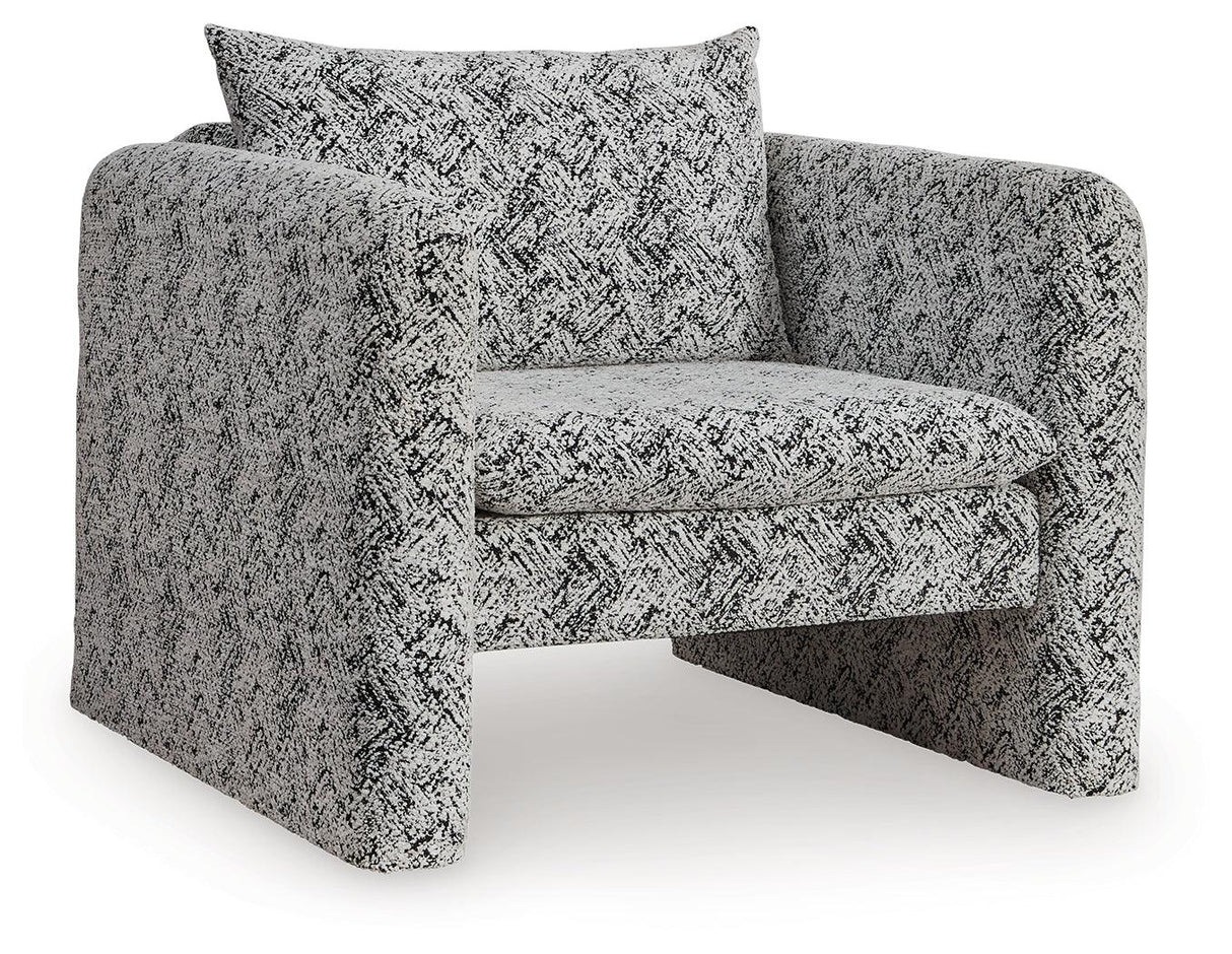 Kenbell Black/White Accent Chair by Ashley at Eve Furniture