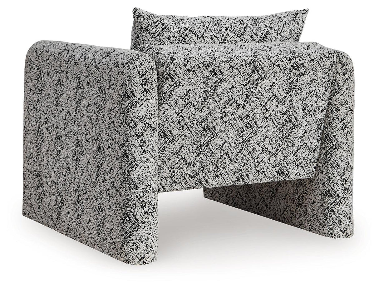 Kenbell Black/White Accent Chair by Ashley at Eve Furniture