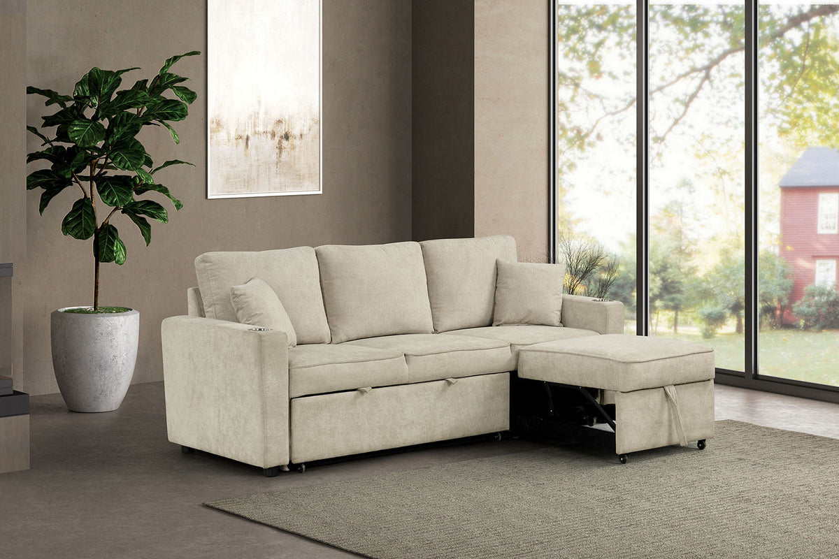Kendal Beige Sleeper Sofa Sectional