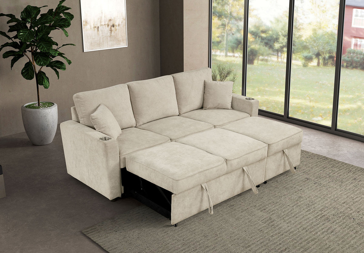 Kendal Beige Sleeper Sofa Sectional
