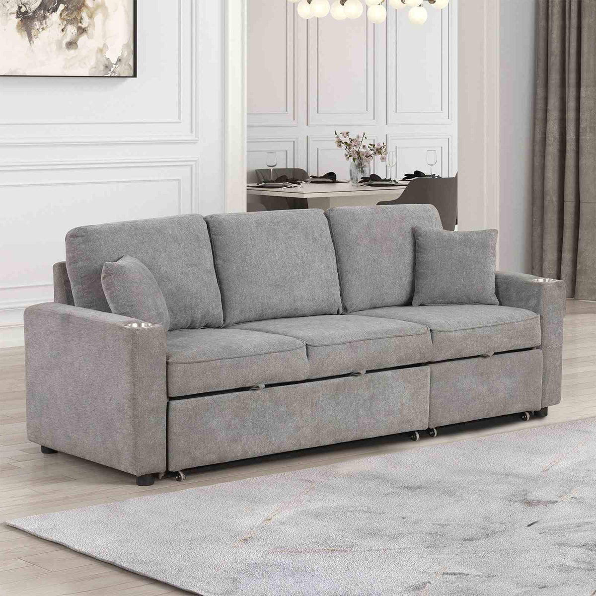 Kendal Gray Sleeper Sofa Sectional by Furniture of America at Eve Furniture
