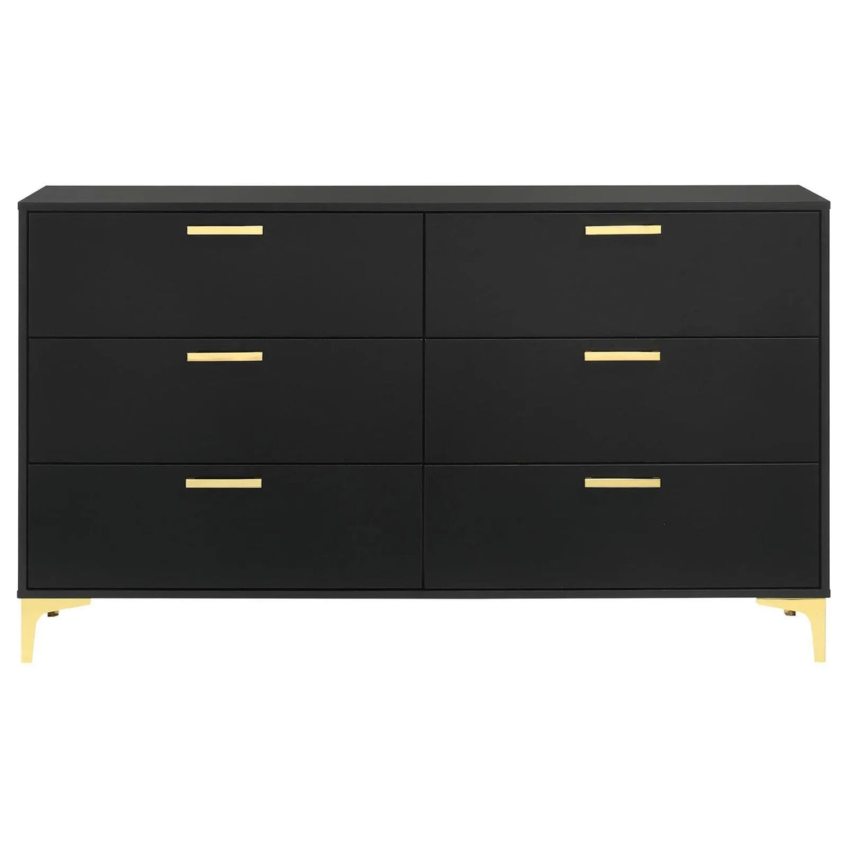 Kendall Black and Gold 6-Drawer Dresser by Coaster at Eve Furniture