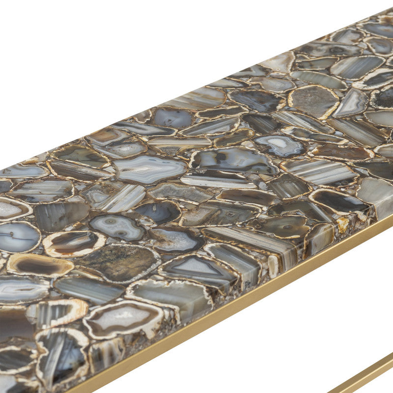 Kendall Gold/Blue Console Table by Crestview at Eve Furniture