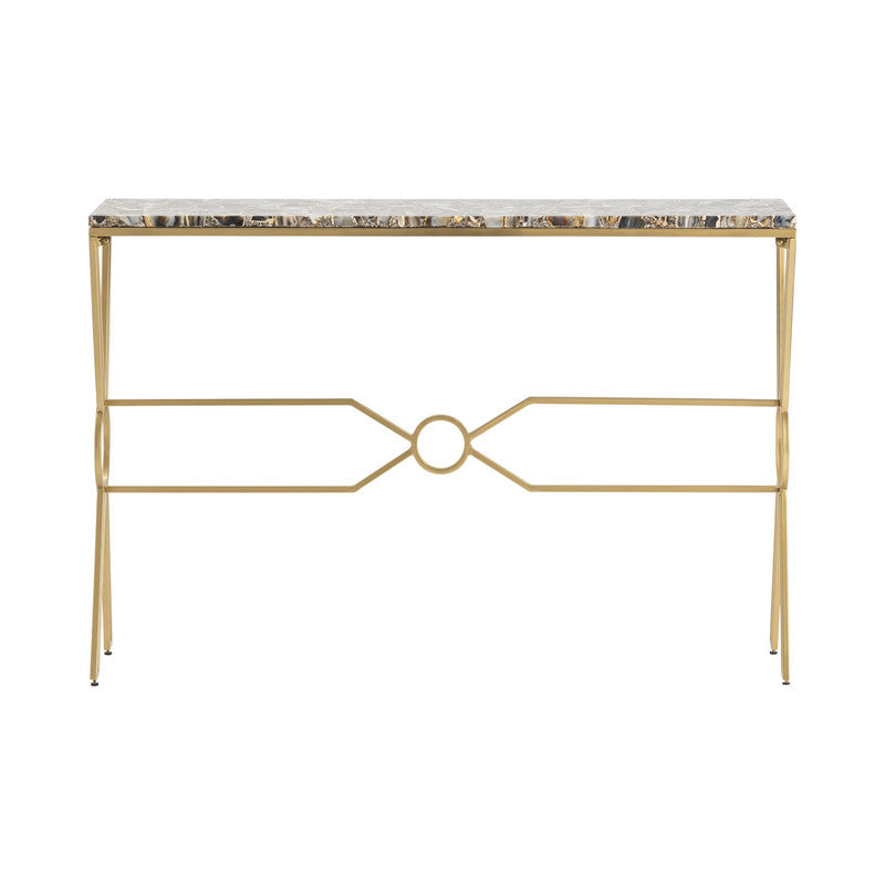 Kendall Gold/Blue Console Table by Crestview at Eve Furniture