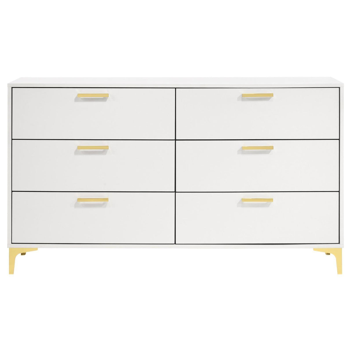 Kendall White 6-Drawer Dresser by Coaster at Eve Furniture