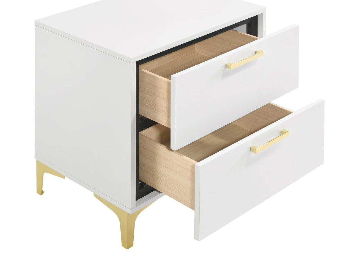 Kendall White 2-Drawer Nightstand by Coaster at Eve Furniture