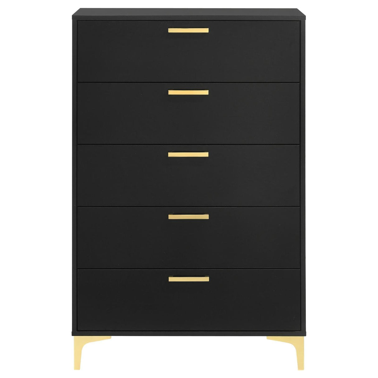 Kendall Black/Gold 5-Drawer Chest by Coaster at Eve Furniture