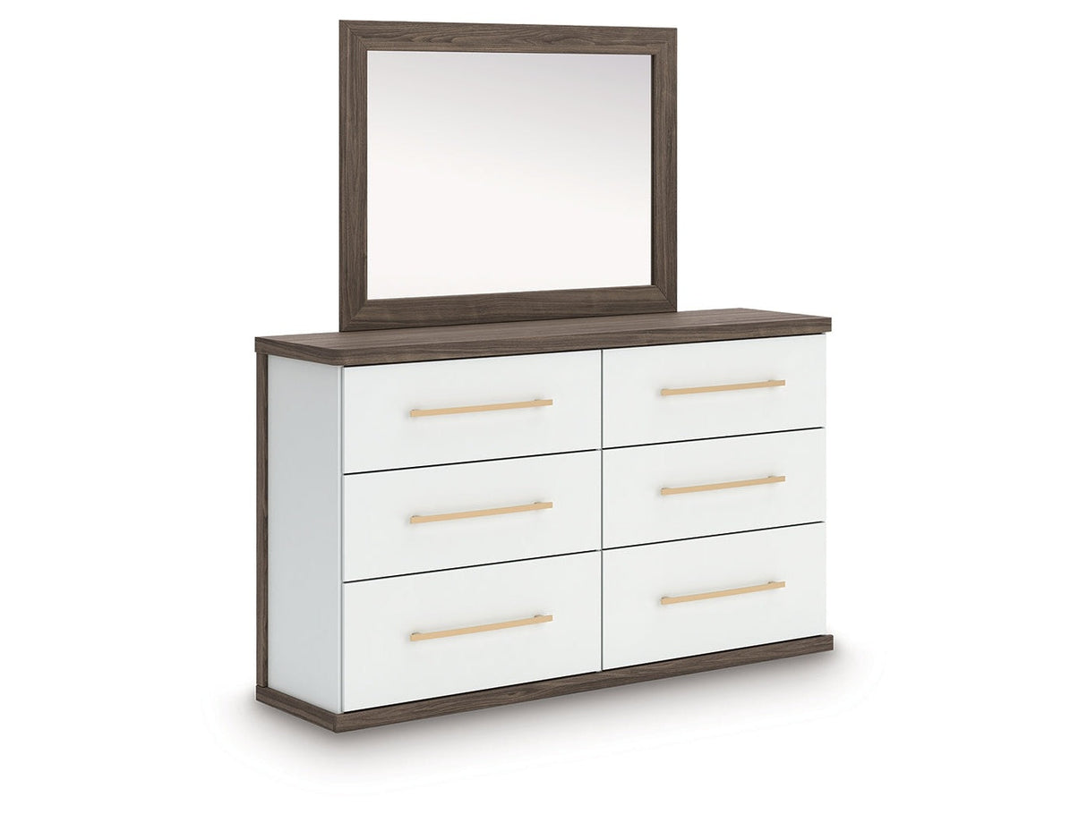 Kendanport Brown Dresser and Mirror