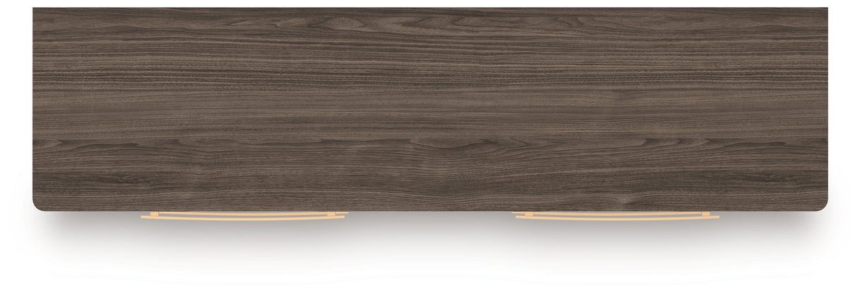 Kendanport White/Brown King Upholstered Bed, Dresser and Nightstand by Ashley at Eve Furniture