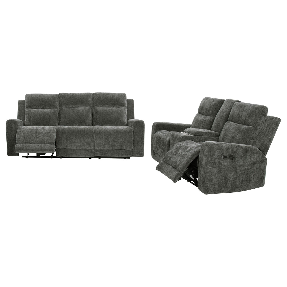 Kennett Dark Gray 3-Piece Chenille Power Reclining Set by Coaster at Eve Furniture