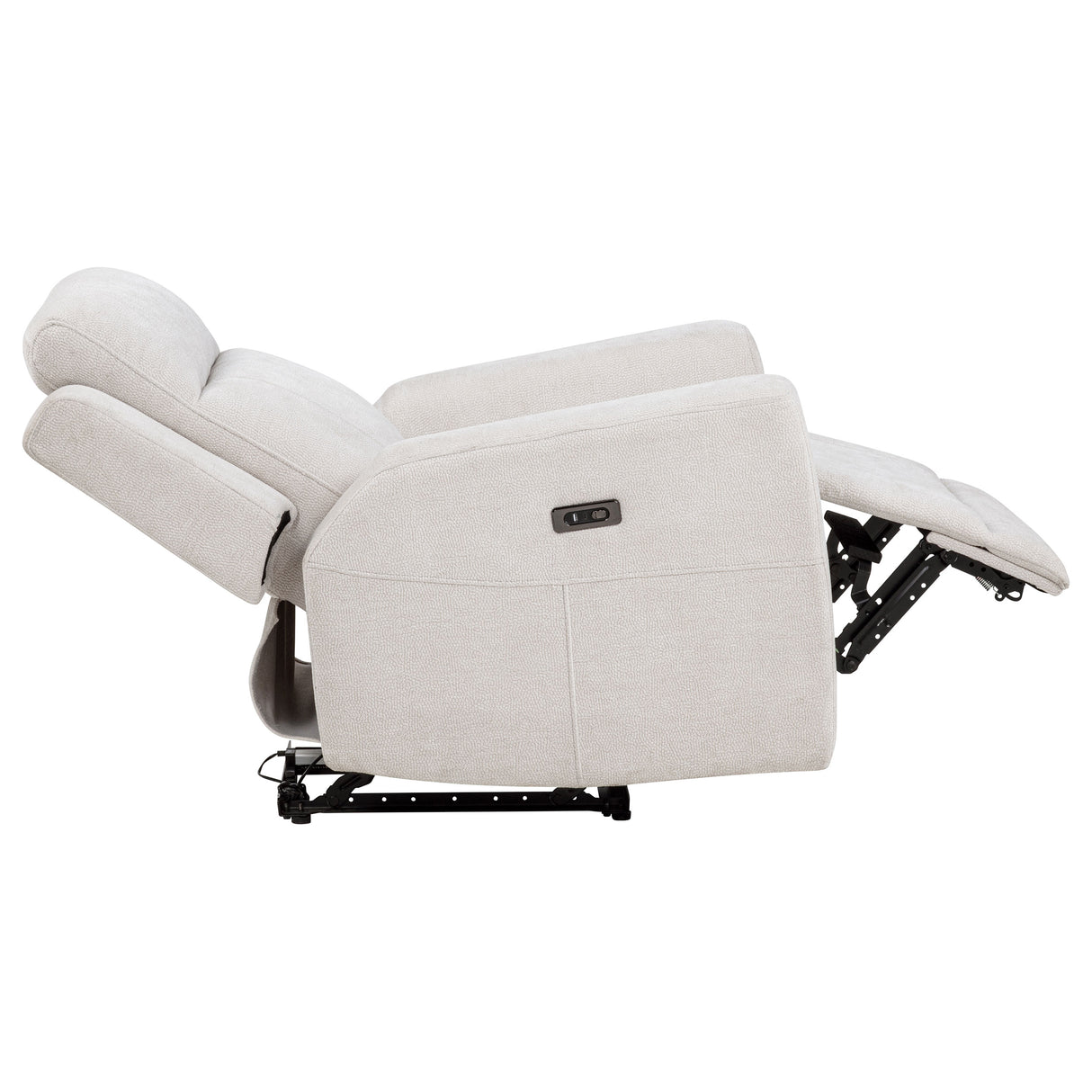 Kennett Ivory Chenille Upholstered Power Recliner Chair by Coaster at Eve Furniture