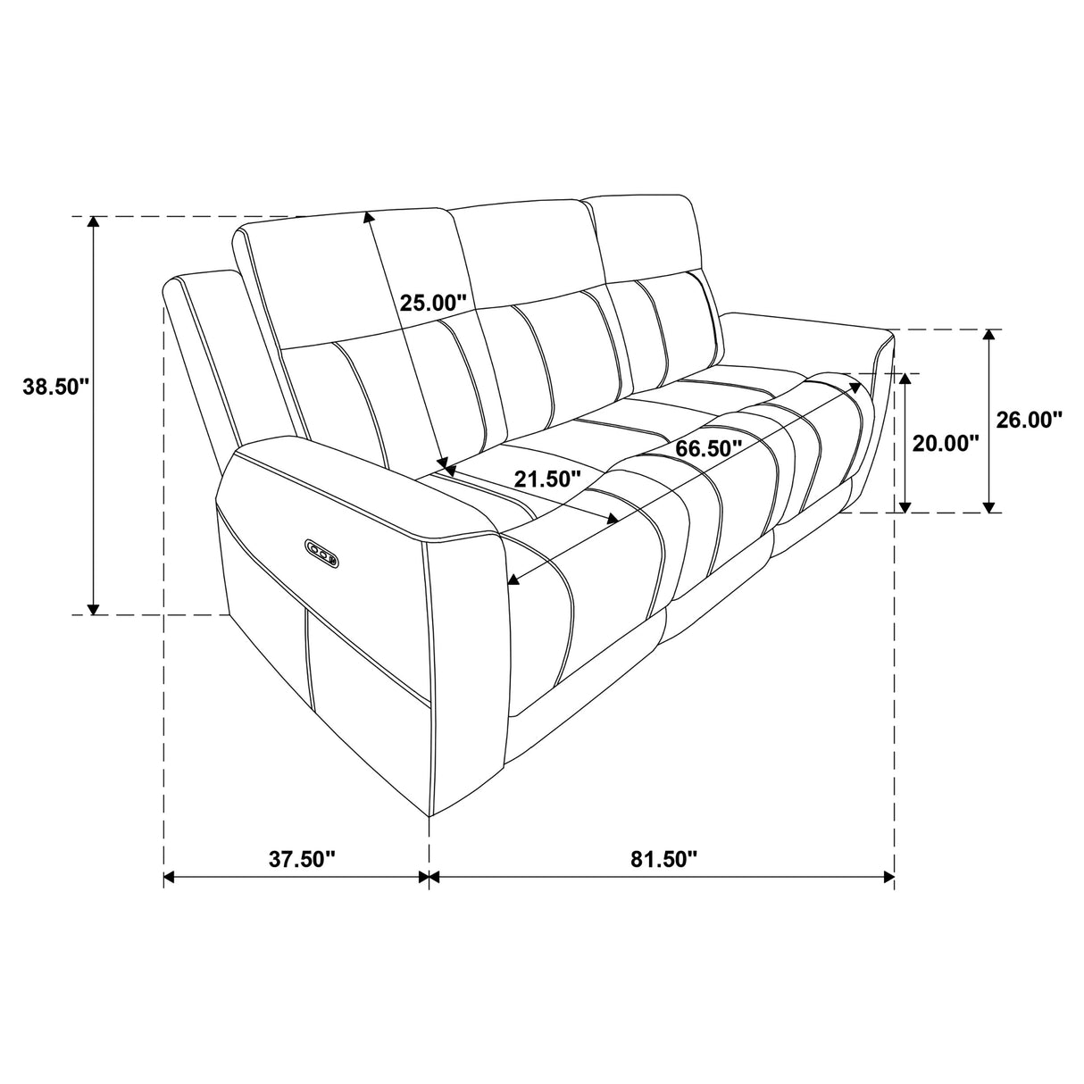 Kennett Ivory Chenille Upholstered Power Reclining Sofa by Coaster at Eve Furniture