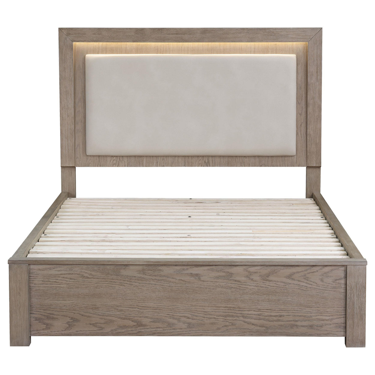 Kenora 56-inch California King LED Storage Bed Barley Brown by Coaster at Eve Furniture