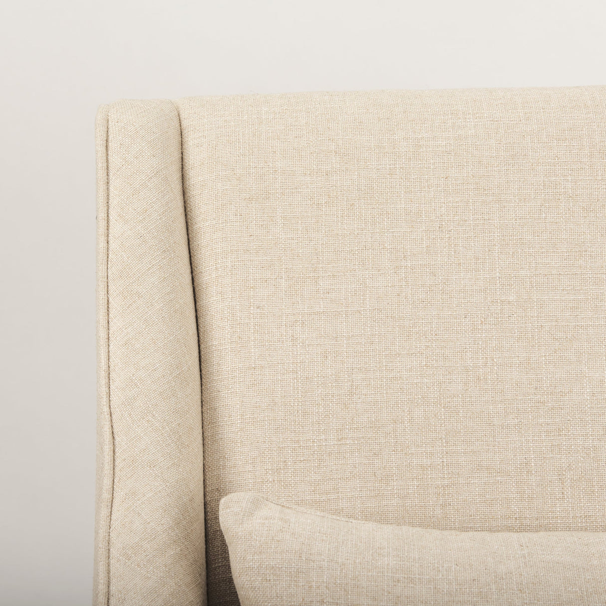 Kensington Cream Linen Fabric and Wood Accent Chair by Mercana at Eve Furniture