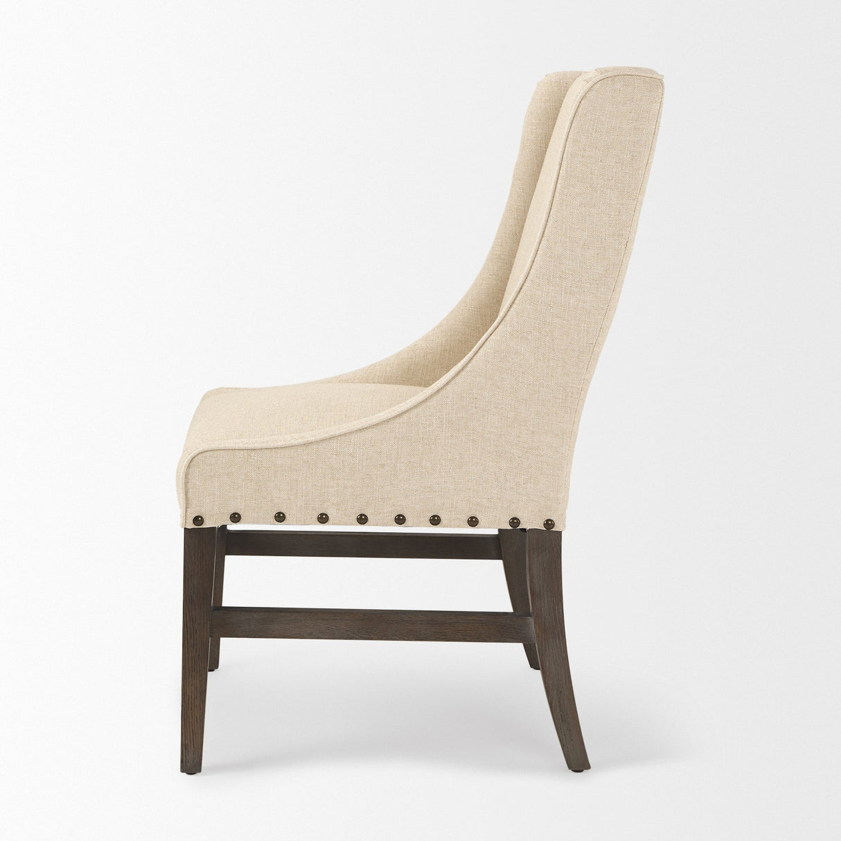 Kensington I Cream Fabric and Solid Wood Dining Chair by Mercana at Eve Furniture